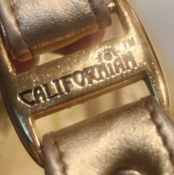 Vintage Lambs Leather Gold Shoulder Bag Californian Brand - Picture 8 of 9